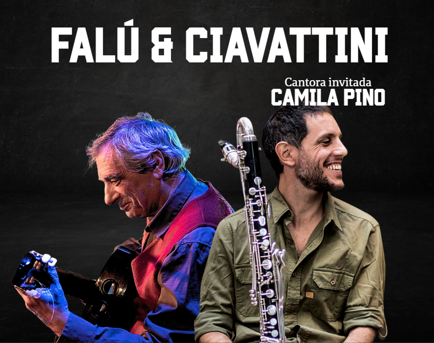 Flyer de Falú y Ciavattini junto a Camila Pino